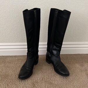 Aquatalia Olita Waterproof Leather Riding Boots – Black, Size 7